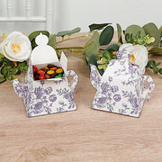 25 Mini Teapot 5" x 4" Gift Boxes with French Toile Floral Print