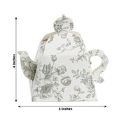 25 Mini Teapot 5" x 4" Gift Boxes with French Toile Floral Print