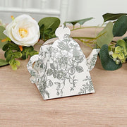 25 Mini Teapot 5" x 4" Gift Boxes with French Toile Floral Print