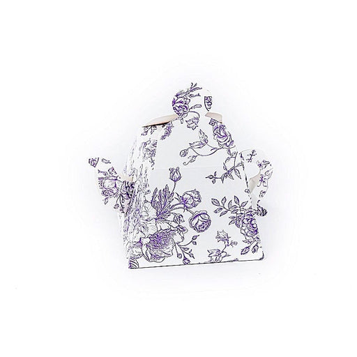 25 Mini Teapot 5" x 4" Gift Boxes with French Toile Floral Print BOX_3X3_TEA02_FLOR23_LAV