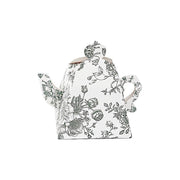 25 Mini Teapot 5" x 4" Gift Boxes with French Toile Floral Print BOX_3X3_TEA02_FLOR23_SAGE