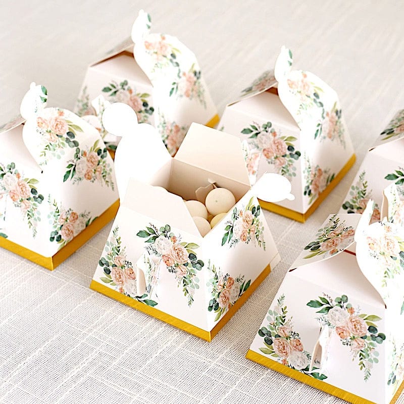 25 Mini Teapot Gift Boxes with Floral Print