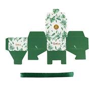 25 Monstera Leaf Print Favor Gift Boxes with Satin Ribbon Bow - Green BOX_2X2_FLOR01_GRN