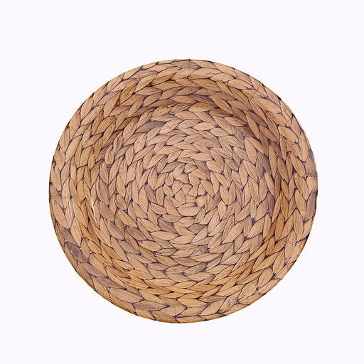 25 Natural Paper Dinner Plates with Woven Rattan Print DSP_PPR0027_7_NAT