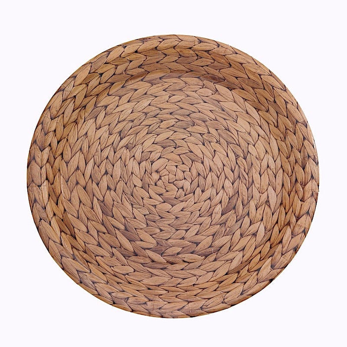 25 Natural Paper Dinner Plates with Woven Rattan Print DSP_PPR0027_9_NAT