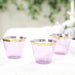 25 Pack 9 oz Plastiс Party Cups with Gold Rim - Disposable Tumblers