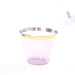 25 Pack 9 oz Plastiс Party Cups with Gold Rim - Disposable Tumblers