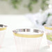 25 Pack 9 oz Plastiс Party Cups with Gold Rim - Disposable Tumblers