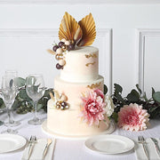 25 Palm Leaf Flower Ball Cake Toppers - Assorted CAKE_TOP_014_MIX_NAT