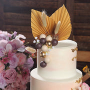 25 Palm Leaf Flower Ball Cake Toppers - Assorted CAKE_TOP_014_MIX_NAT