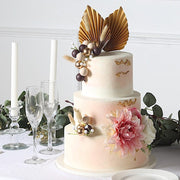 25 Palm Leaf Flower Ball Cake Toppers - Assorted CAKE_TOP_014_MIX_NAT
