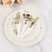 25 Paper 8" Round Dessert Plates Floral Print - White and Sage Green DSP_PPR0029_8_SAGE