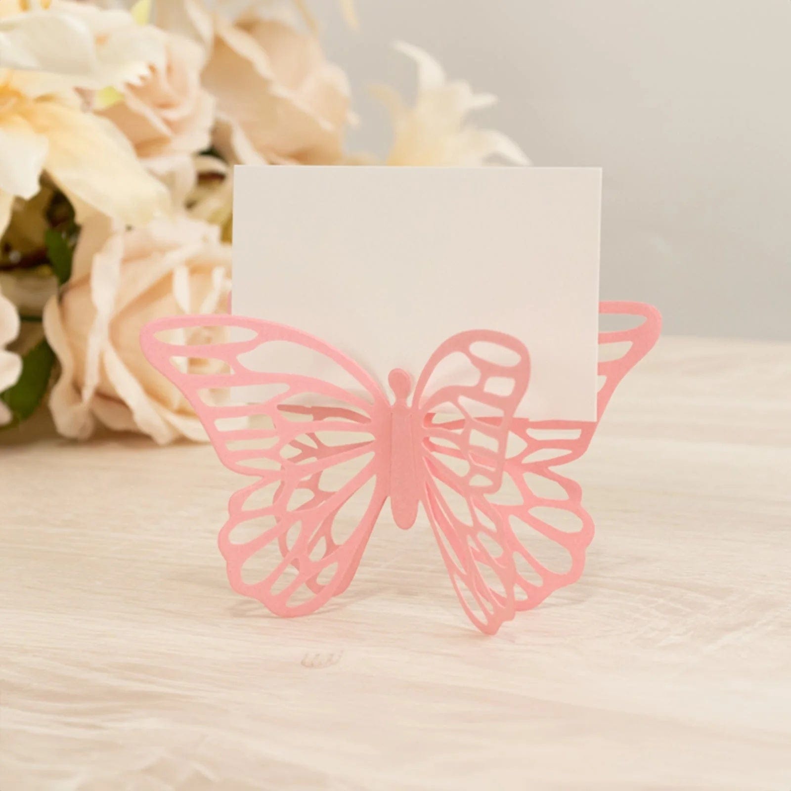 25 Paper Butterfly Place Card Holders with White Printable Cards