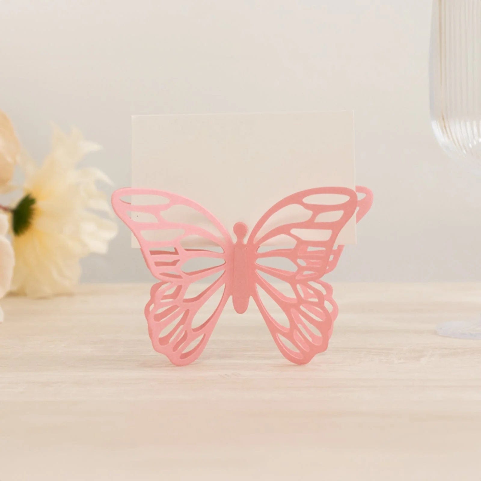 25 Paper Butterfly Place Card Holders with White Printable Cards