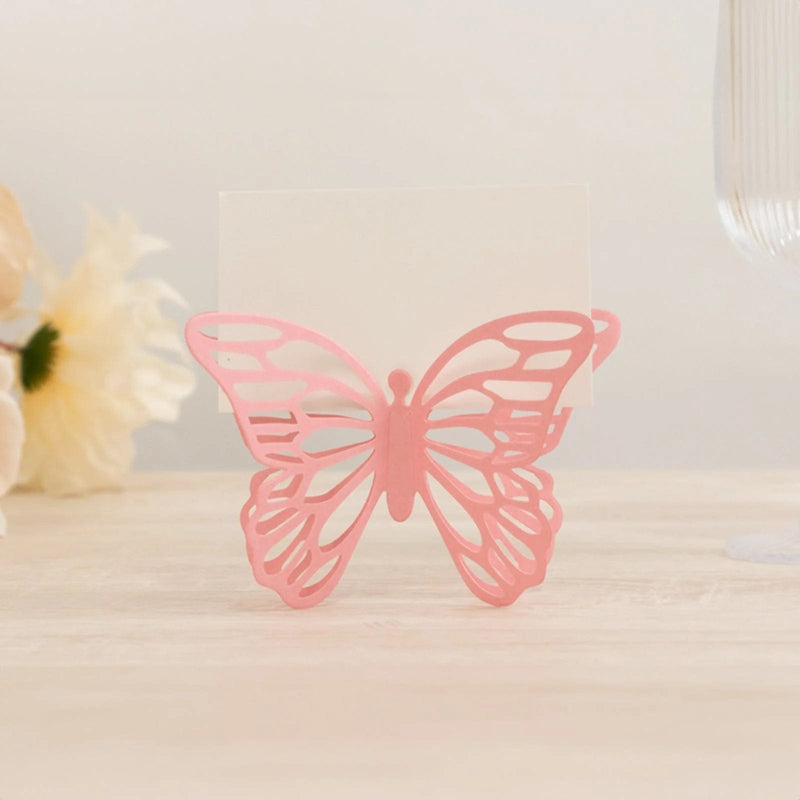 25 Paper Butterfly Place Card Holders with White Printable Cards