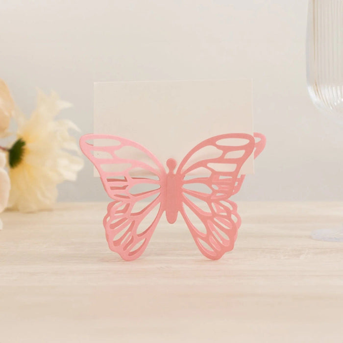 25 Paper Butterfly Place Card Holders with White Printable Cards
