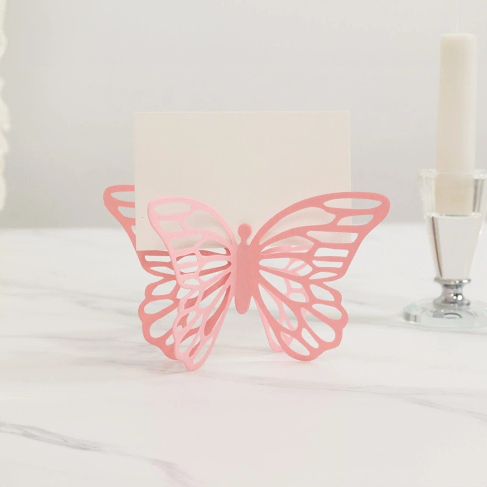 25 Paper Butterfly Place Card Holders with White Printable Cards