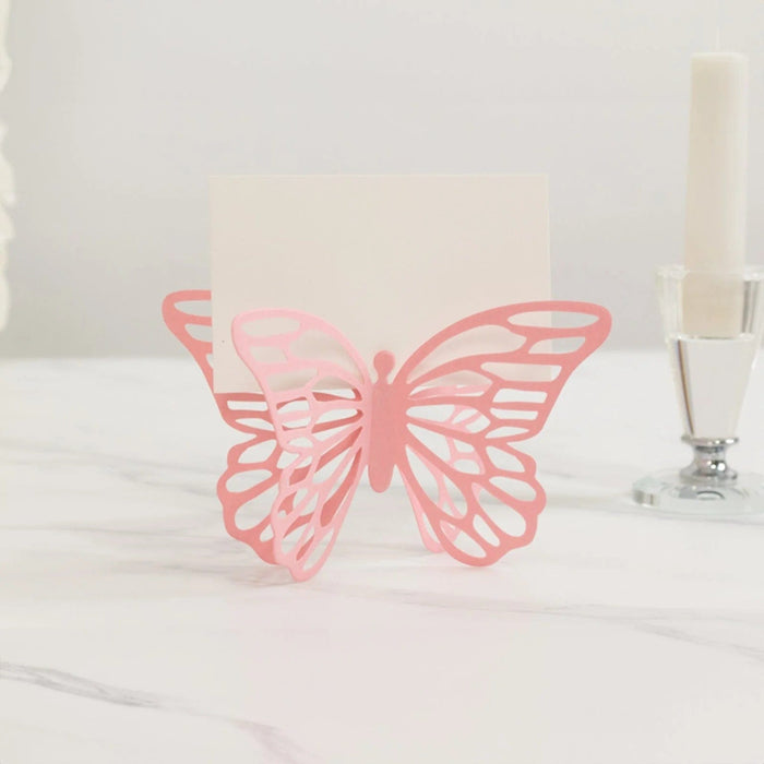25 Paper Butterfly Place Card Holders with White Printable Cards