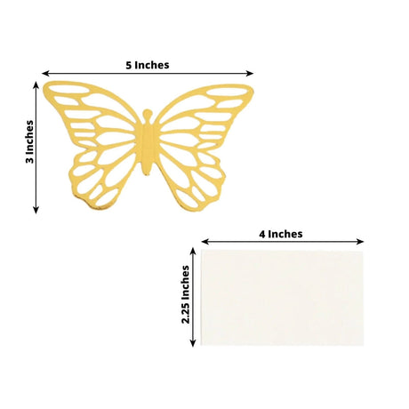 25 Paper Butterfly Place Card Holders with White Printable Cards