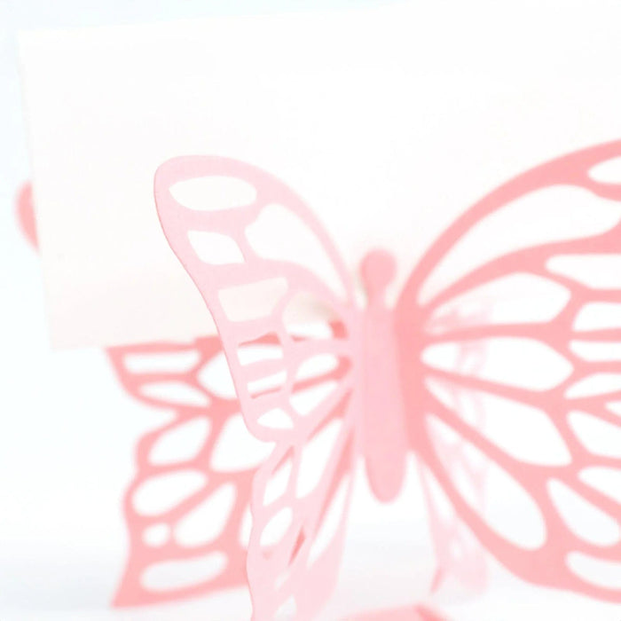 25 Paper Butterfly Place Card Holders with White Printable Cards CARD_PAP03_3X5_PINK