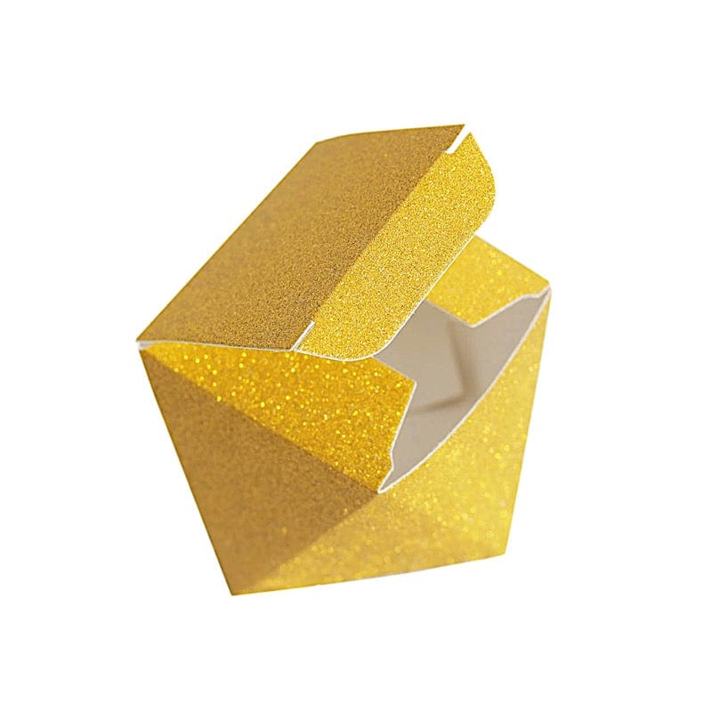 25 pcs 3" Glittered Geometric Wedding Party Favor Boxes Gift Holders