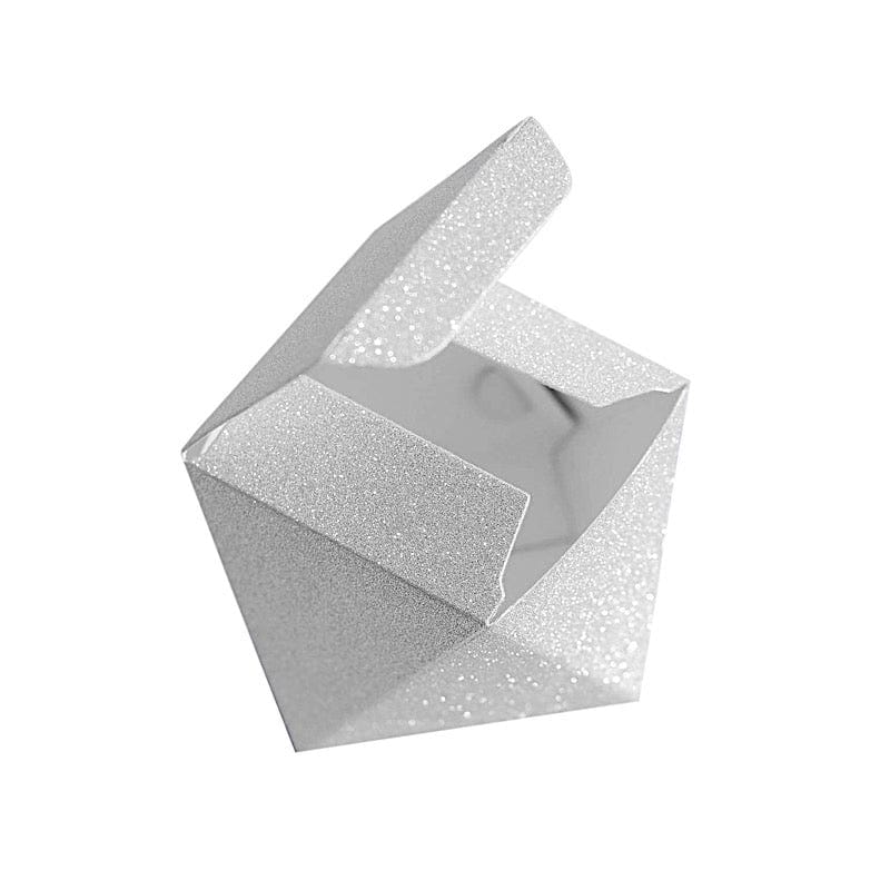 25 pcs 3" Glittered Geometric Wedding Party Favor Boxes Gift Holders