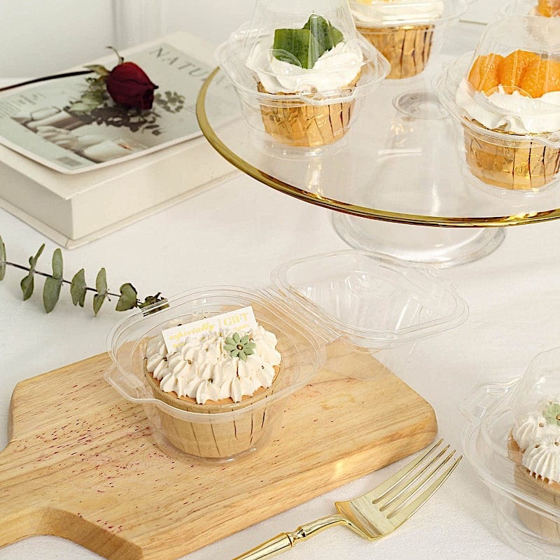 25 pcs 4" Cupcake Boxes with Dome Lid Wedding Favor Holders - Clear BOX_CUP_CAKE09_CLR