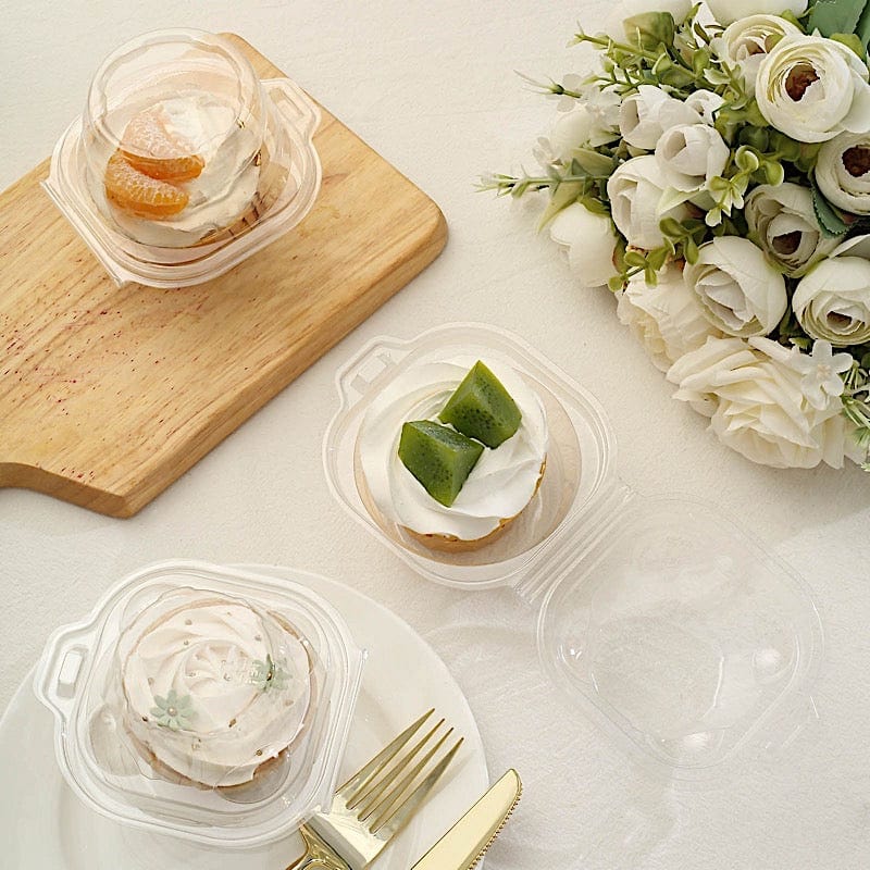 25 pcs 4" Cupcake Boxes with Dome Lid Wedding Favor Holders - Clear BOX_CUP_CAKE09_CLR