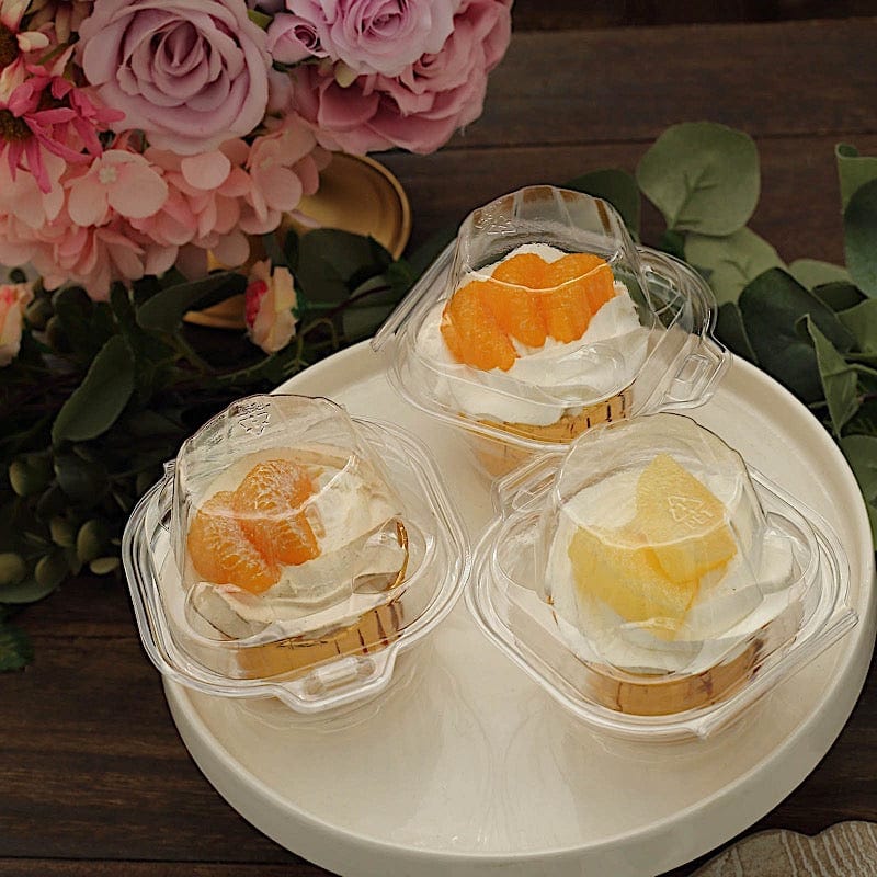 25 pcs 4" Cupcake Boxes with Dome Lid Wedding Favor Holders - Clear BOX_CUP_CAKE09_CLR