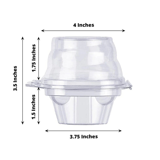25 pcs 4" Cupcake Boxes with Dome Lid Wedding Favor Holders - Clear BOX_CUP_CAKE09_CLR