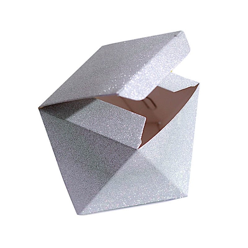 25 pcs 4" Glittered Geometric Wedding Party Favor Boxes Gift Holders