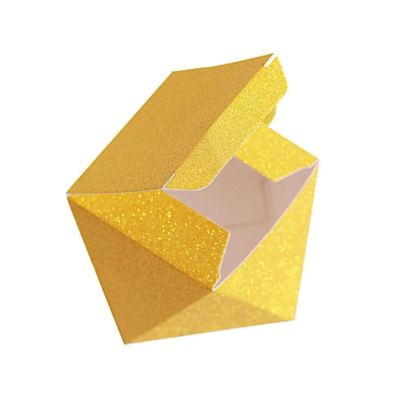 25 pcs 4" Glittered Geometric Wedding Party Favor Boxes Gift Holders