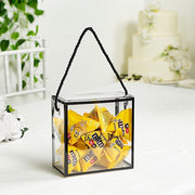 25 PVC Favor Boxes with Rope Handles and Thank You Print - Clear