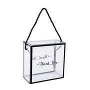 25 PVC Favor Boxes with Rope Handles and Thank You Print - Clear