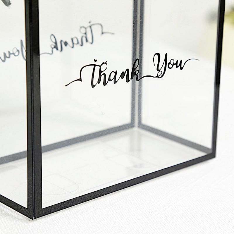 25 PVC Favor Boxes with Rope Handles and Thank You Print - Clear