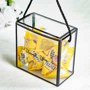 25 PVC Favor Boxes with Rope Handles and Thank You Print - Clear