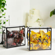 25 PVC Favor Boxes with Rope Handles and Thank You Print - Clear