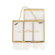 25 PVC Favor Boxes with Rope Handles and Thank You Print - Gold and Clear BAG_PVC06_6X6_CLGD