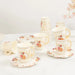 25 Rose Floral Print Paper Cups and Saucers Set - Disposable Tableware