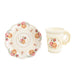 25 Rose Floral Print Paper Cups and Saucers Set - Disposable Tableware