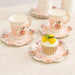 25 Rose Floral Print Paper Cups and Saucers Set - Disposable Tableware