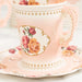 25 Rose Floral Print Paper Cups and Saucers Set - Disposable Tableware
