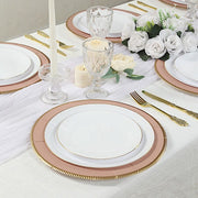 25 Round 13" Disposable Paper Charger Plates with Metallic Rim