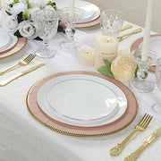 25 Round 13" Disposable Paper Charger Plates with Metallic Rim