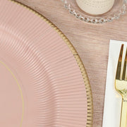 25 Round 13" Disposable Paper Charger Plates with Metallic Rim