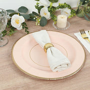 25 Round 13" Disposable Paper Charger Plates with Metallic Rim