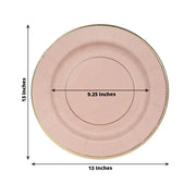 25 Round 13" Disposable Paper Charger Plates with Metallic Rim