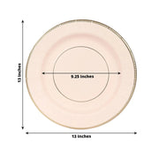 25 Round 13" Disposable Paper Charger Plates with Metallic Rim