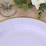 25 Round 13" Disposable Paper Charger Plates with Metallic Rim