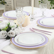 25 Round 13" Disposable Paper Charger Plates with Metallic Rim